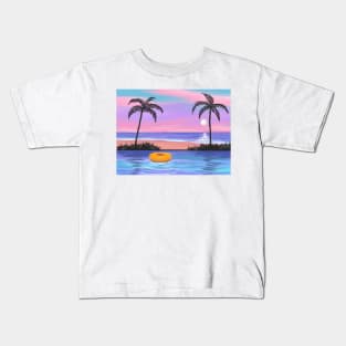 Pool Sunset Kids T-Shirt